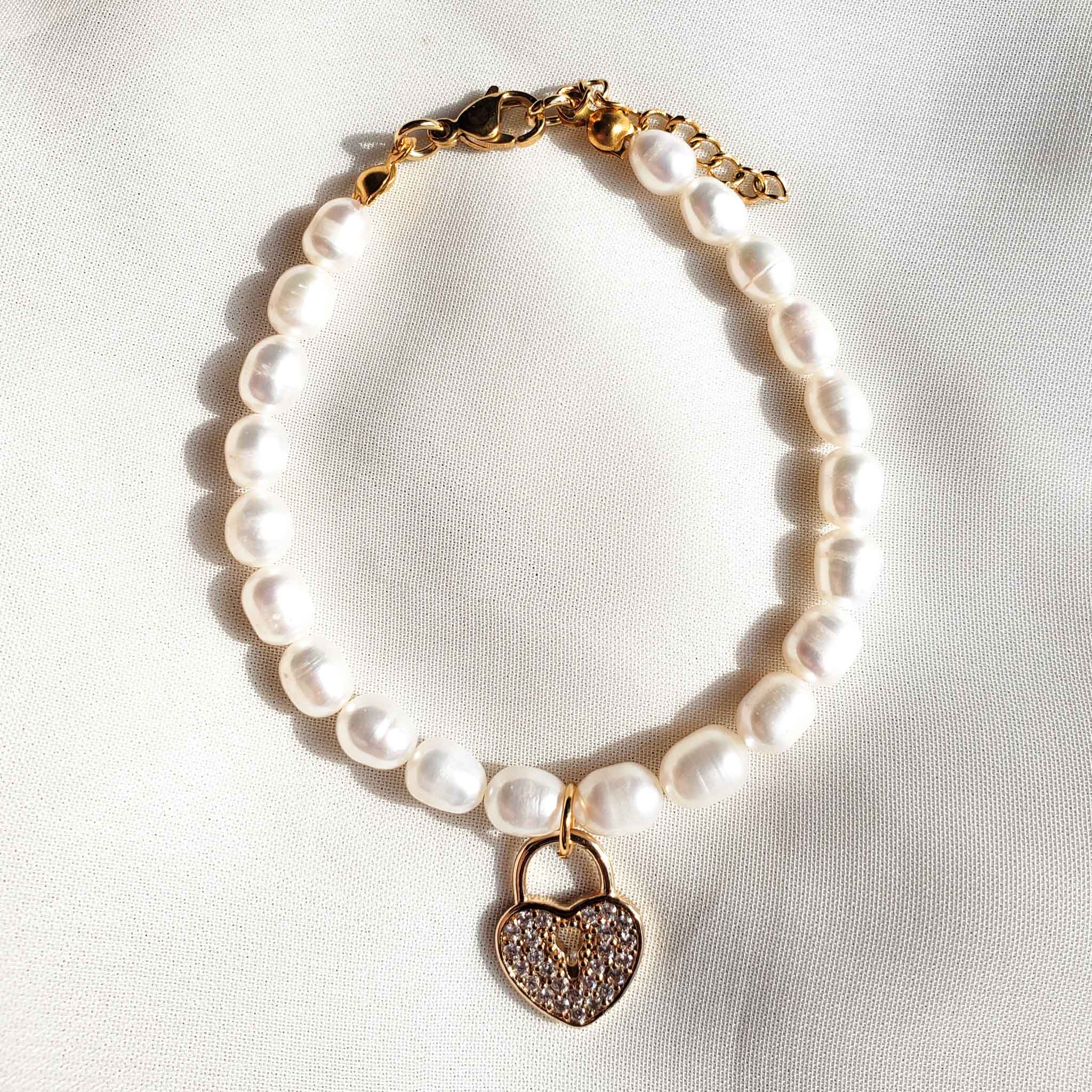 Pulsera perla corazón