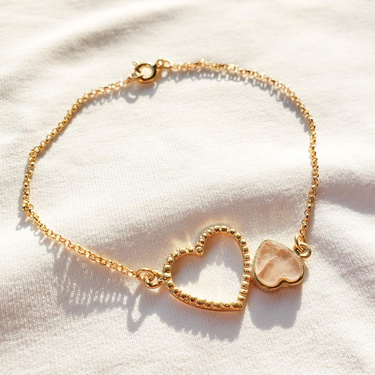 Pulsera doble love enchape de oro