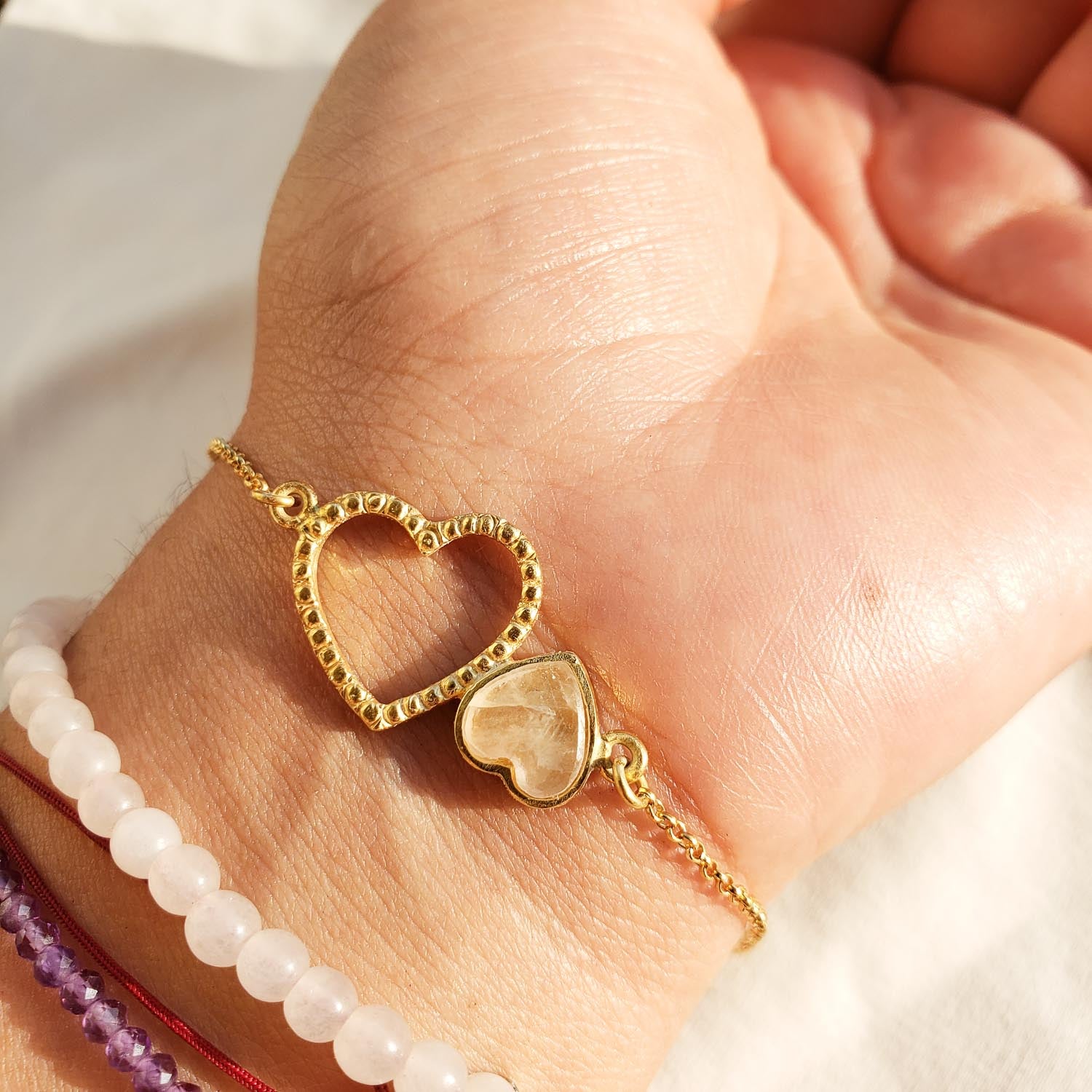 Pulsera doble love enchape de oro